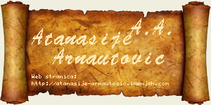 Atanasije Arnautović vizit kartica